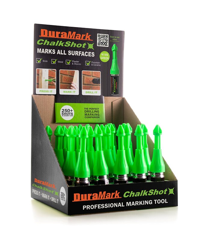 DuraMark ChalkShot Series 76700OR Marking Pen, Hi-Viz Green, Pack of 30