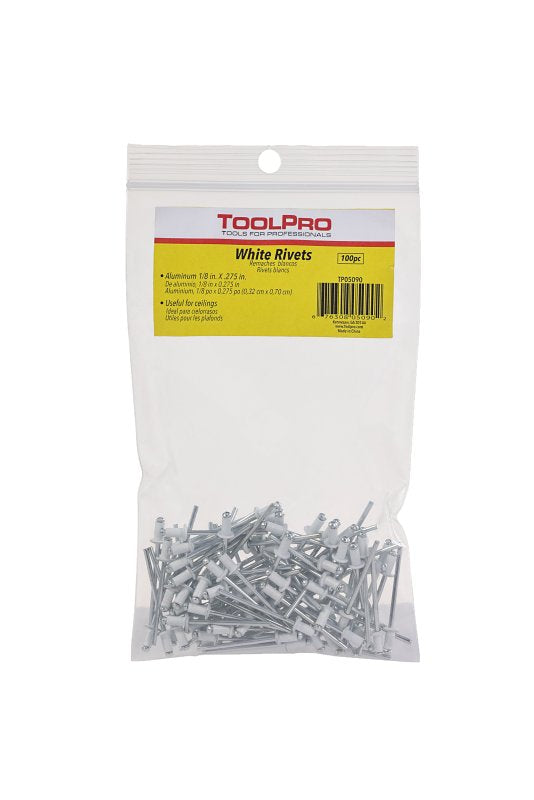 Tool Pro Rivet Toolpro TP05090 Pull Rivet, 0.275 in L, Aluminum, 1/8 in Head ...
