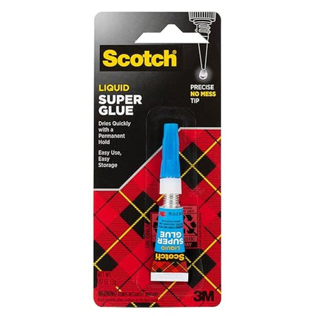 Scotch CBGNHW011109 Super Glue, Liquid, Transparent, 0.07 oz Tube