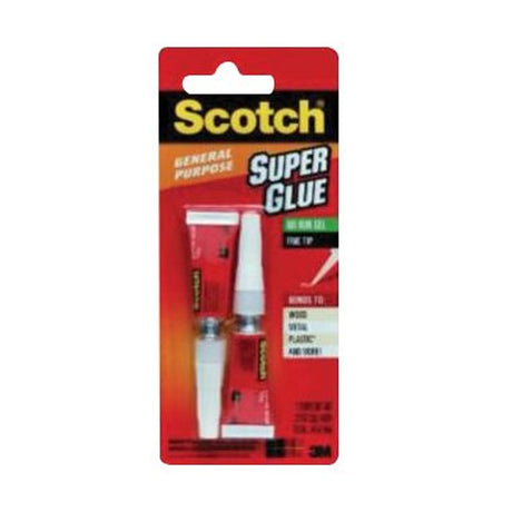 Scotch AD112T Super Glue, Gel, Sharp Irritating, Straw/Transparent White, 0.07 oz, Tube