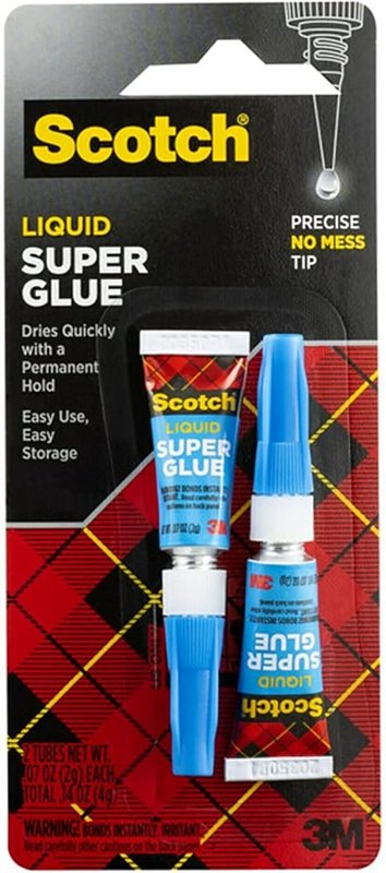 Scotch AD117 Super Glue, Liquid, Sharp Irritating, Transparent, 0.07 oz, Tube