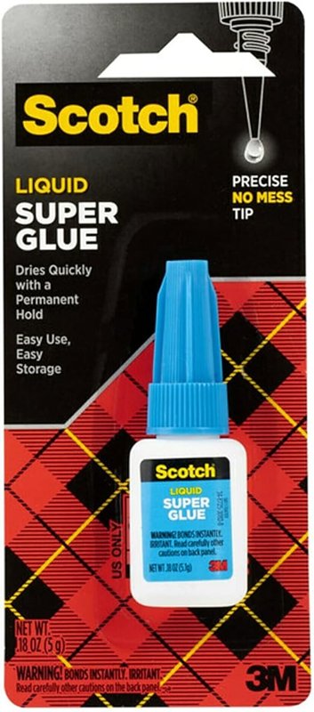 Scotch AD110 Super Glue, Liquid, Sharp Irritating, Transparent, 0.18 oz, Bottle