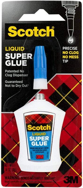 Scotch CBGNHW011136 Super Glue, Liquid, Transparent, 0.14 oz Bottle
