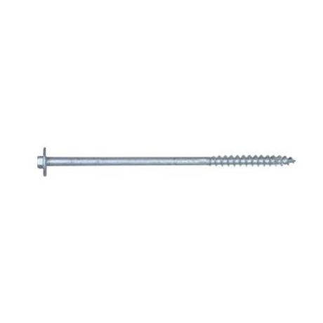 Simpson Strong-Tie Strong-Drive SDWH27800GMB Deck Screw, 8 in L, Serrated Thread, Large Washer Head, Hex Drive, Steel