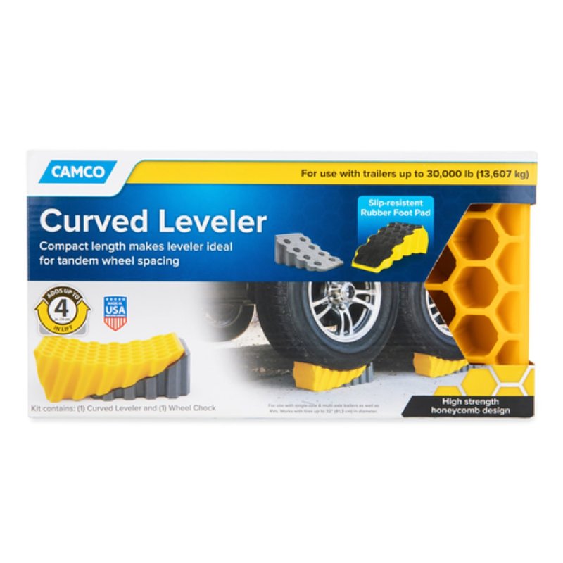 Camco USA 44423 Curved Leveler, Yellow, For: 30000 lb Trailers