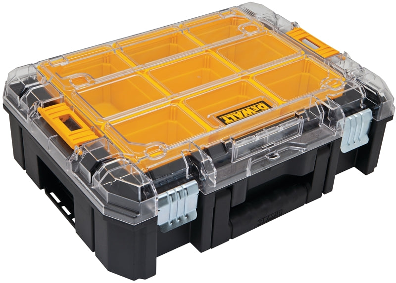 DEWALT DWST17805 Tool Organizer with Clear Lid, 17.16 in W, 5.65 in H, Plastic, Black