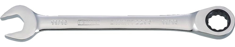 DEWALT DWMT72296OSP Combination Wrench, SAE, 11/16 in Head, 8-25/32 in L, 12-Point, Chrome, Comfort-Grip Handle