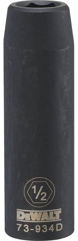 DEWALT DWMT73934OSP Impact Socket, 1/2 in Socket, 19/32 in D Socket, 1/2 in Drive, 6-Point, CR-440 Steel, Black Oxide
