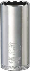 DEWALT DWMT74141OSP Drive Hand Socket, 13/16 in Socket, 3/8 in Drive, 12-Point, Steel, Polished Chrome Vanadium