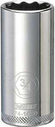 DEWALT DWMT74142OSP Drive Hand Socket, 3/4 in Socket, 3/8 in Drive, 12-Point, Steel, Polished Chrome Vanadium