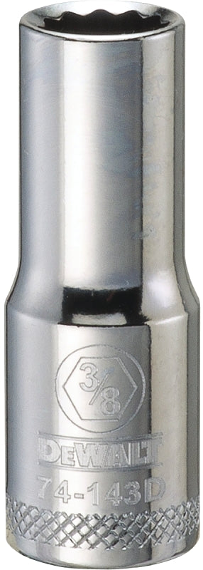DEWALT DWMT74143OSP Drive Hand Socket, 3/8 in Socket, 3/8 in Drive, 12-Point, Steel, Polished Chrome Vanadium