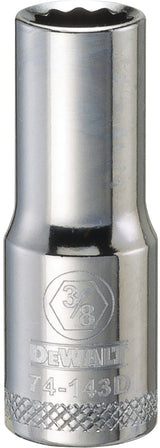 DEWALT DWMT74143OSP Drive Hand Socket, 3/8 in Socket, 3/8 in Drive, 12-Point, Steel, Polished Chrome Vanadium