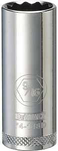 DEWALT DWMT74148OSP Drive Hand Socket, 9/16 in Socket, 3/8 in Drive, 12-Point, Steel, Polished Chrome Vanadium