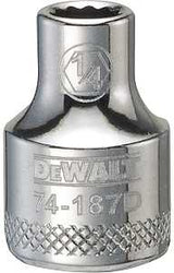 DEWALT DWMT74187OSP Drive Hand Socket, 1/4 in Socket, 3/8 in Drive, 12-Point, Steel, Polished Chrome Vanadium