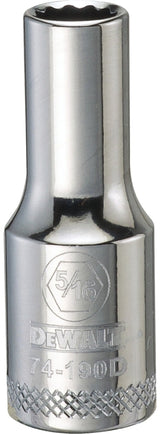 DEWALT DWMT74190OSP Drive Hand Socket, 5/16 in Socket, 3/8 in Drive, 12-Point, Steel, Polished Chrome Vanadium