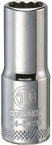 DEWALT DWMT74502OSP Drive Hand Socket, 10 mm Socket, 3/8 in Drive, 12-Point, Steel, Polished Chrome Vanadium