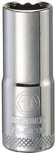 DEWALT DWMT74503OSP Drive Hand Socket, 11 mm Socket, 3/8 in Drive, 12-Point, Steel, Polished Chrome Vanadium