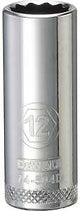 DEWALT DWMT74504OSP Drive Hand Socket, 12 mm Socket, 3/8 in Drive, 12-Point, Steel, Polished Chrome Vanadium