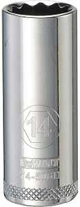 DEWALT DWMT74506OSP Drive Hand Socket, 14 mm Socket, 3/8 in Drive, 12-Point, Steel, Polished Chrome Vanadium