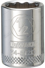DEWALT DWMT74512OSP Drive Hand Socket, 1/2 in Socket, 3/8 in Drive, 12-Point, Steel, Polished Chrome Vanadium