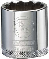 DEWALT DWMT74517OSP Drive Hand Socket, 13/16 in Socket, 3/8 in Drive, 12-Point, Steel, Polished Chrome Vanadium