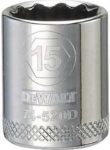 DEWALT DWMT74520OSP Drive Hand Socket, 15 mm Socket, 3/8 in Drive, 12-Point, Steel, Polished Chrome Vanadium