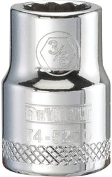 DEWALT DWMT74527OSP Drive Hand Socket, 3/8 in Socket, 3/8 in Drive, 12-Point, Steel, Polished Chrome Vanadium