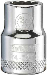 DEWALT DWMT74527OSP Drive Hand Socket, 3/8 in Socket, 3/8 in Drive, 12-Point, Steel, Polished Chrome Vanadium