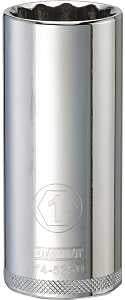 DEWALT DWMT74535OSP Drive Socket, 1 in Socket, Deep Socket, 3-1/8 in OAL, 1/2 in Drive, 12-Point, Vanadium Steel