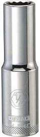 DEWALT DWMT74536OSP Drive Socket, 1/2 in Socket, Deep Socket, 3-1/8 in OAL, 1/2 in Drive, 12-Point, Vanadium Steel