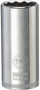DEWALT DWMT74538OSP Drive Socket, 1-1/16 in Socket, Deep Socket, 3-1/8 in OAL, 1/2 in Drive, 12-Point, Vanadium Steel