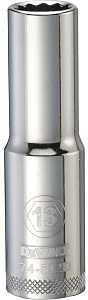 DEWALT DWMT74542OSP Drive Socket, 13 mm Socket, Deep Socket, 3-1/8 in OAL, 1/2 in Drive, 12-Point, Vanadium Steel