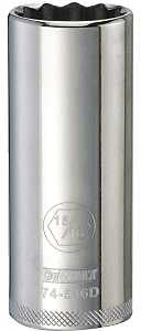 DEWALT DWMT74546OSP Drive Hand Socket, 15/16 in Socket, 1/2 in Drive, 12-Point, Steel, Polished Chrome Vanadium
