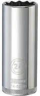 DEWALT DWMT74553OSP Drive Hand Socket, 24 mm Socket, 1/2 in Drive, 12-Point, Steel, Polished Chrome Vanadium