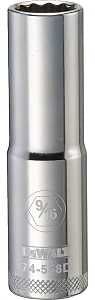 DEWALT DWMT74558OSP Drive Hand Socket, 9/16 in Socket, 1/2 in Drive, 12-Point, Steel, Polished Chrome Vanadium