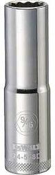 DEWALT DWMT74558OSP Drive Hand Socket, 9/16 in Socket, 1/2 in Drive, 12-Point, Steel, Polished Chrome Vanadium