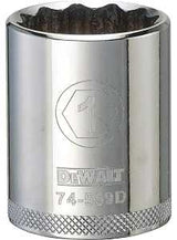DEWALT DWMT74559OSP Drive Socket, 1 in Socket, 1-5/8 in OAL, 1/2 in Drive, 12-Point, Vanadium Steel, Polished Chrome