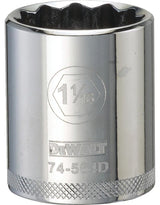 DEWALT DWMT74564OSP Drive Hand Socket, 1-1/16 in Socket, 1/2 in Drive, 12-Point, Steel, Polished Chrome Vanadium