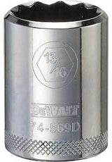 DEWALT DWMT74569OSP Drive Hand Socket, 13/16 in Socket, 1/2 in Drive, 12-Point, Steel, Polished Chrome Vanadium