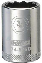 DEWALT DWMT74586OSP Drive Hand Socket, 3/4 in Socket, 1/2 in Drive, 12-Point, Steel, Polished Chrome Vanadium