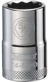 DEWALT DWMT74590OSP Drive Hand Socket, 5/8 in Socket, 1/2 in Drive, 12-Point, Steel, Polished Chrome Vanadium