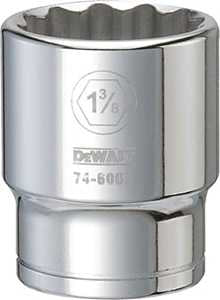 DEWALT DWMT74600OSP Drive Hand Socket, 1-3/8 in Socket, 3/4 in Drive, 12-Point, Steel, Polished Chrome Vanadium