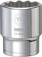DEWALT DWMT74600OSP Drive Hand Socket, 1-3/8 in Socket, 3/4 in Drive, 12-Point, Steel, Polished Chrome Vanadium