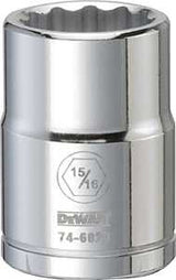 DEWALT DWMT74602OSP Drive Hand Socket, 15/16 in Socket, 3/4 in Drive, 12-Point, Steel, Polished Chrome Vanadium