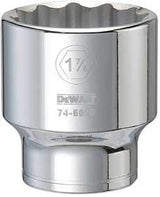 DEWALT DWMT74605OSP Drive Hand Socket, 1-7/8 in Socket, 3/4 in Drive, 12-Point, Steel, Polished Chrome Vanadium