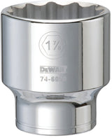 DEWALT DWMT74605OSP Drive Hand Socket, 1-7/8 in Socket, 3/4 in Drive, 12-Point, Steel, Polished Chrome Vanadium