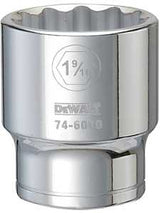 DEWALT DWMT74606OSP Drive Hand Socket, 1-9/16 in Socket, 3/4 in Drive, 12-Point, Steel, Polished Chrome Vanadium