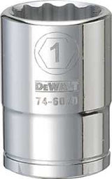 DEWALT DWMT74607OSP Drive Hand Socket, 1 in Socket, 3/4 in Drive, 12-Point, Steel, Polished Chrome Vanadium