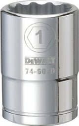 DEWALT DWMT74607OSP Drive Hand Socket, 1 in Socket, 3/4 in Drive, 12-Point, Steel, Polished Chrome Vanadium