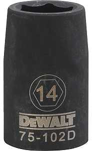 DEWALT DWMT75102OSP Impact Socket, 14 mm Socket, 1/2 in Drive, 6-Point, CR-440 Steel, Black Oxide